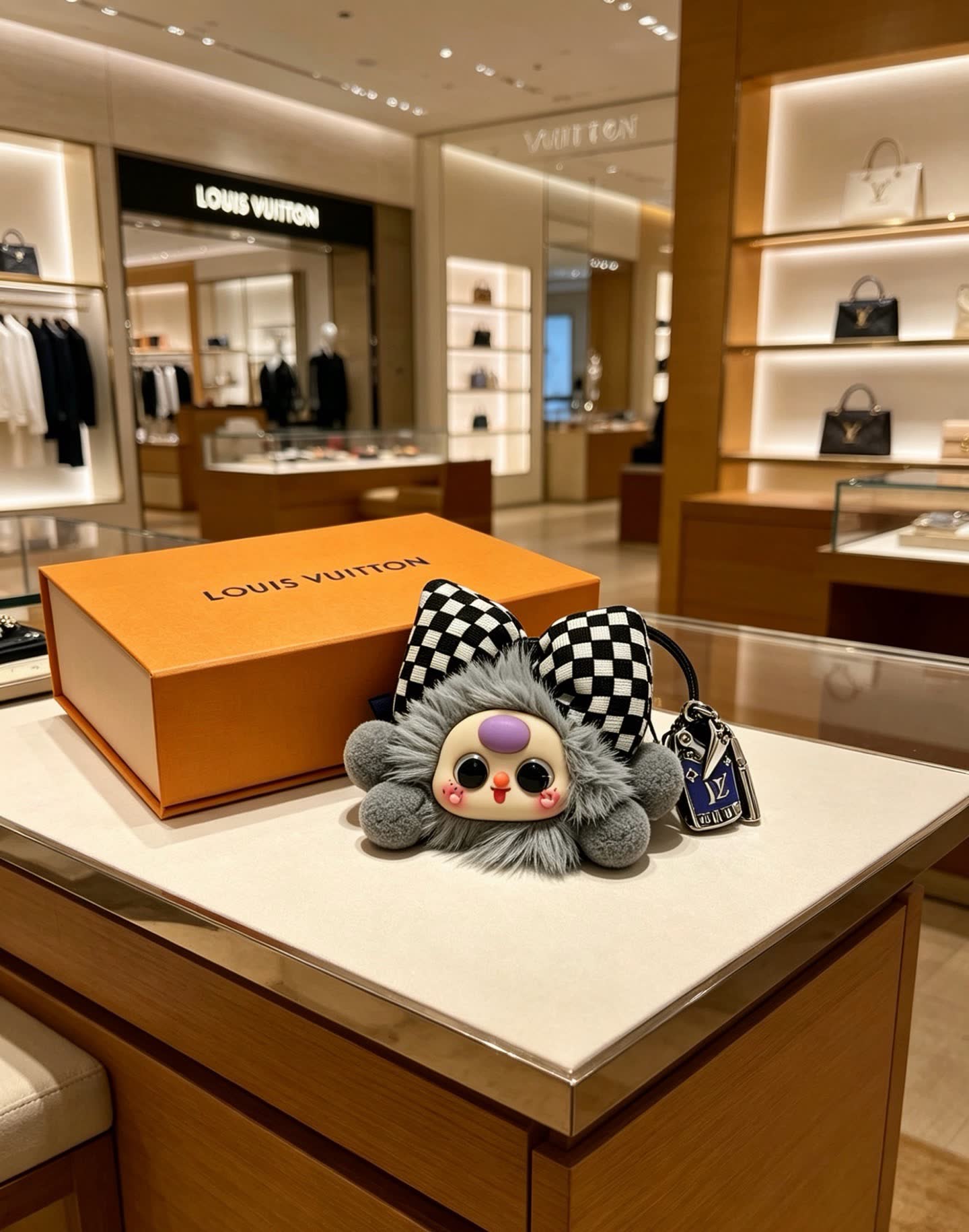 Louis Vuitton Keychain with Mischief Doll